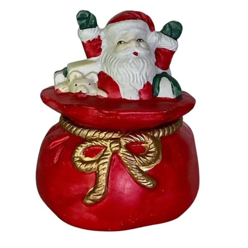 Vintage Santa Trinket Box Hermitage Collectible Porcelain Limited Edition 1995
